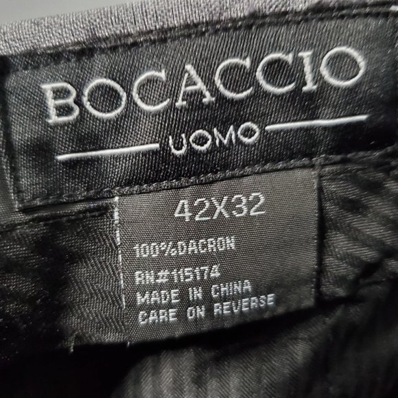 Bocaccio Uomo Regular Fit Pleated Gray Dress Pant Pleated Front Cuffed Hem - Picture 5 of 5